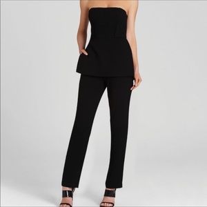 BCBGMaxazria Simone Strapless Peplum Jumpsuit